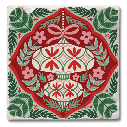 Folky Ornament Single Tumbled Tile Coaster 4" Square Create Your Own Collection