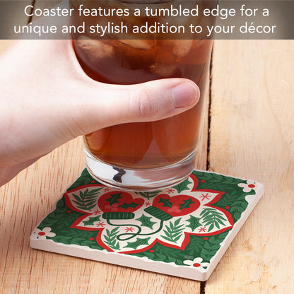 Folky Mittens Single Tumbled Tile Coaster 4" Square Create Your Own Collection