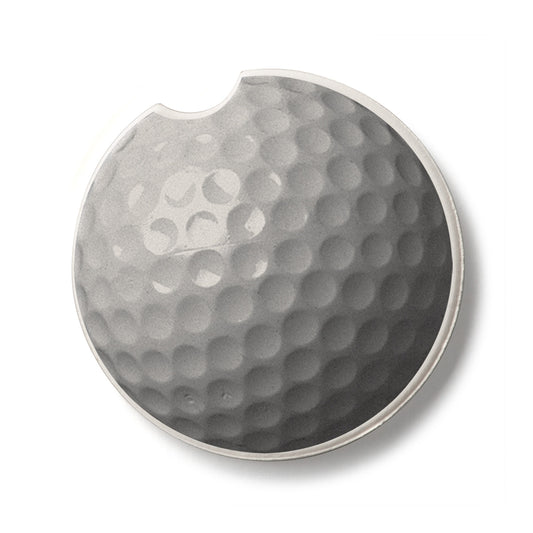 Golf Ball Single Absorbent Stone Car Coaster 2.6” Diameter Manufactured in the USA