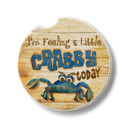 Feeling Crabby Single Absorbent Stone Car Coaster 2.6” Diameter Manufactured in the USA