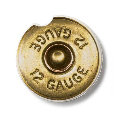 Shotgun Shell Single Absorbent Stone Car Coaster  2.6” Diameter Manufactured in the USA