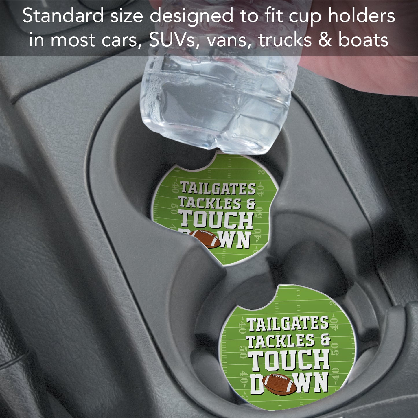 Thirstystone Touch Down 1 Pack Absorbent Stone Coaster for Vehicle Cup Holder 2.6” Diameter Manufactured in The USA