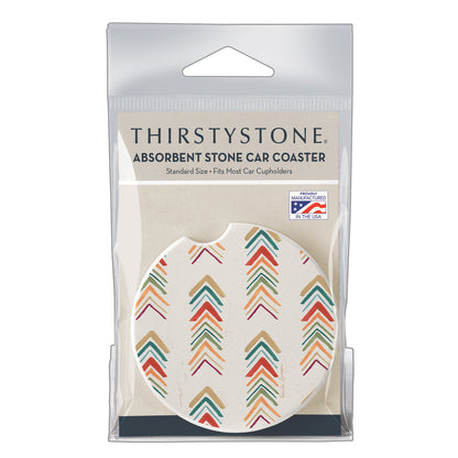 Thirstystone Southwest Arrows Single Absorbent Stone Coaster for Vehicle Cup Holder 2.6” Diameter Manufactured in The USA