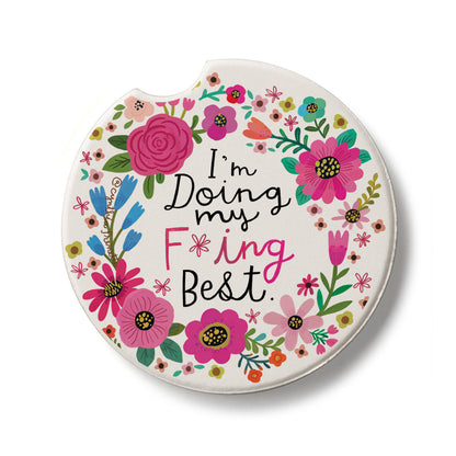 Doing My Best Single Absorbent Stone Car Coaster 2.6” Diameter Manufactured in the USA