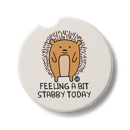 Feeling Stabby Single Absorbent Stone Car Coaster  2.6” Diameter Manufactured in the USA
