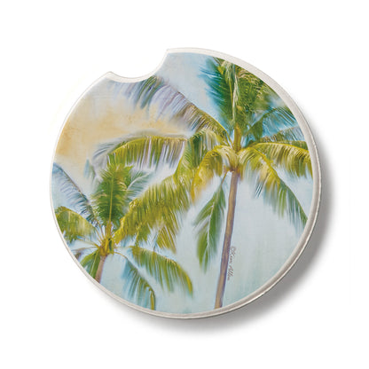 Sunset Palms Single Absorbent Stone Car Coaster 2.6” Diameter Manufactured in the USA