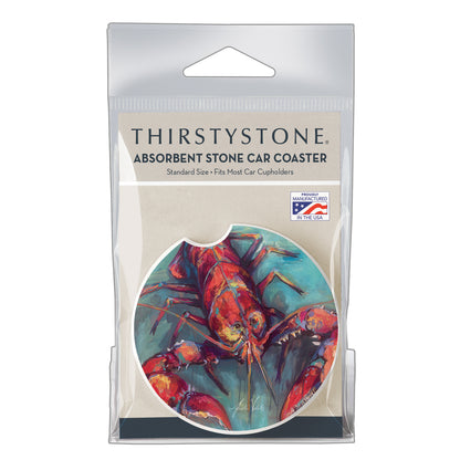 Thirstystone Lobster Claws Single Absorbent Stone Coaster for Vehicle Cup Holder 2.6” Diameter Manufactured in The USA