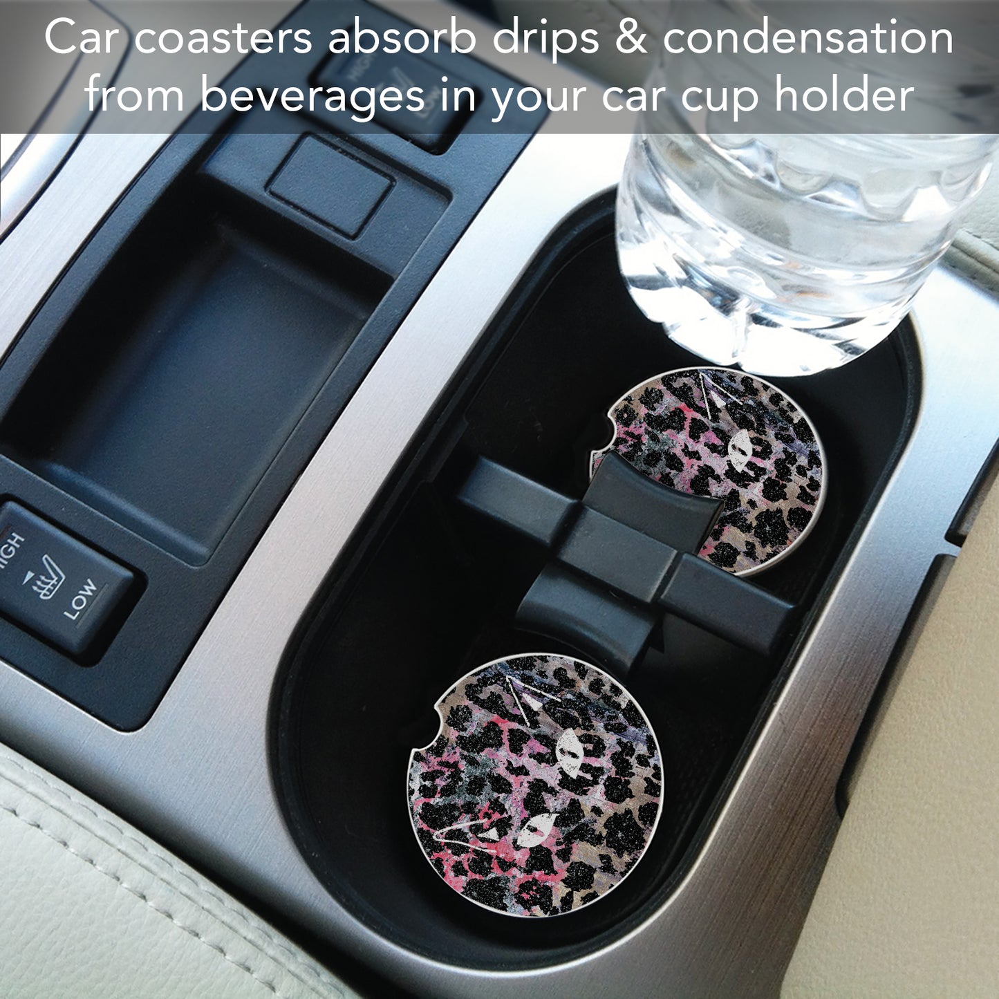 Thirstystone Cat Eyes Single Absorbent Stone Coaster for Vehicle Cup Holder 2.6” Diameter Manufactured in The USA