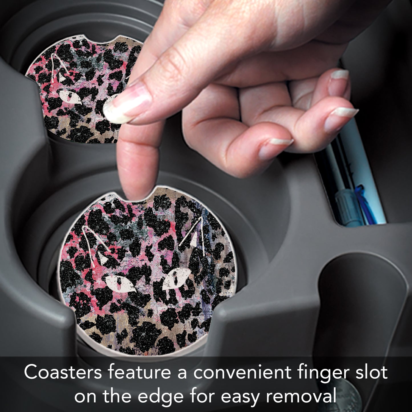 Thirstystone Cat Eyes Single Absorbent Stone Coaster for Vehicle Cup Holder 2.6” Diameter Manufactured in The USA