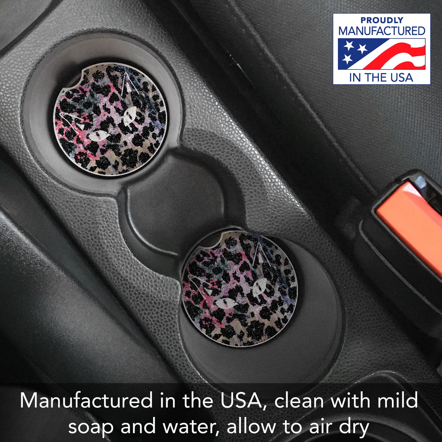 Thirstystone Cat Eyes Single Absorbent Stone Coaster for Vehicle Cup Holder 2.6” Diameter Manufactured in The USA
