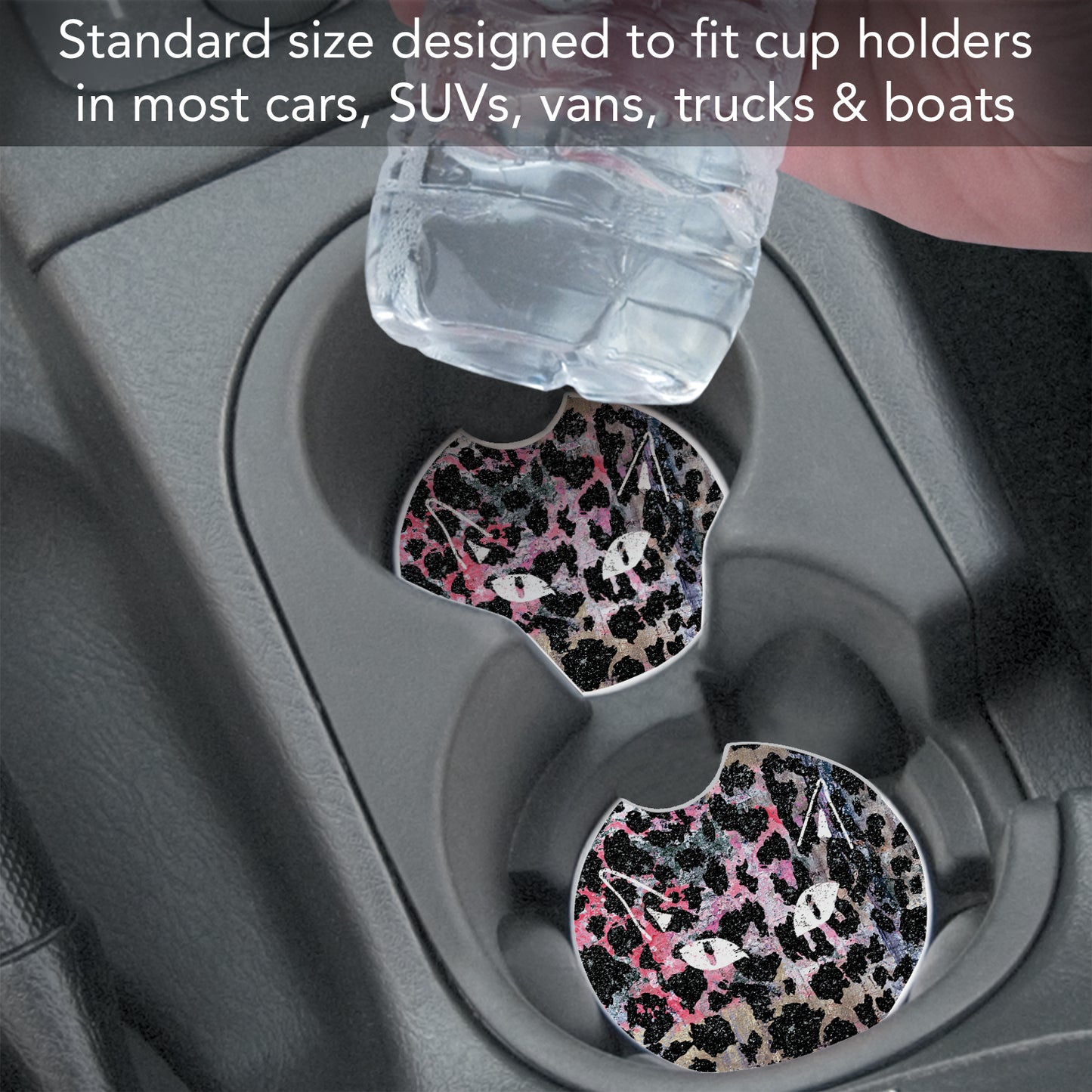 Thirstystone Cat Eyes Single Absorbent Stone Coaster for Vehicle Cup Holder 2.6” Diameter Manufactured in The USA