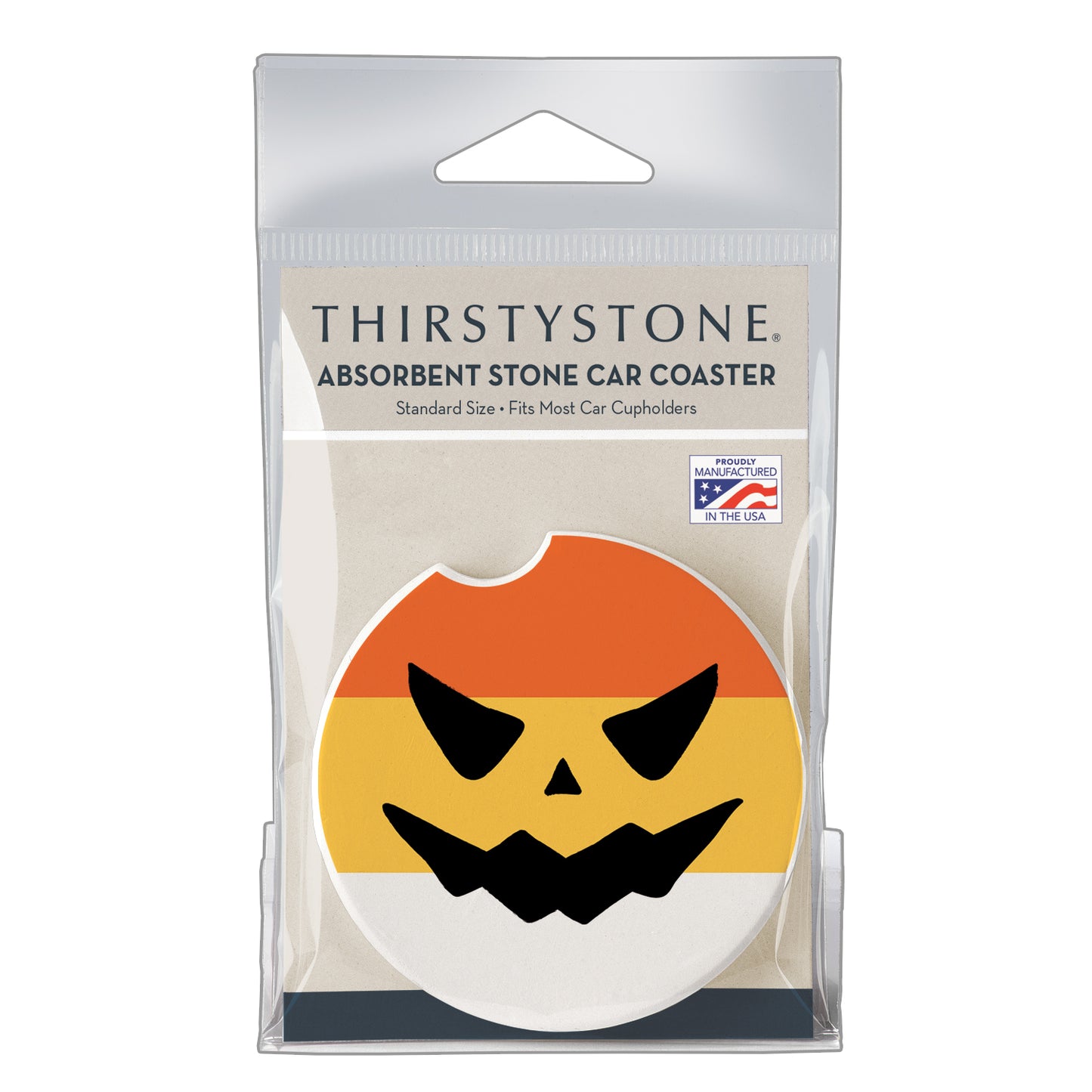 Thirstystone Spooky Candy Single Absorbent Stone Coaster for Vehicle Cup Holder 2.6” Diameter Manufactured in The USA
