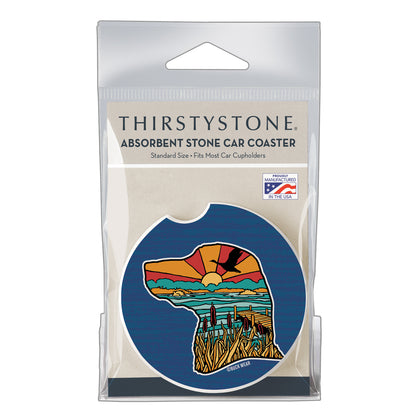 Thirstystone Lab Life Single Absorbent Stone Coaster for Vehicle Cup Holder 2.6” Diameter Manufactured in The USA