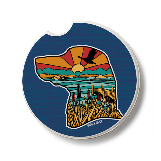Lab Life Single Absorbent Stone Car Coaster 2.6” Diameter Manufactured in the USA