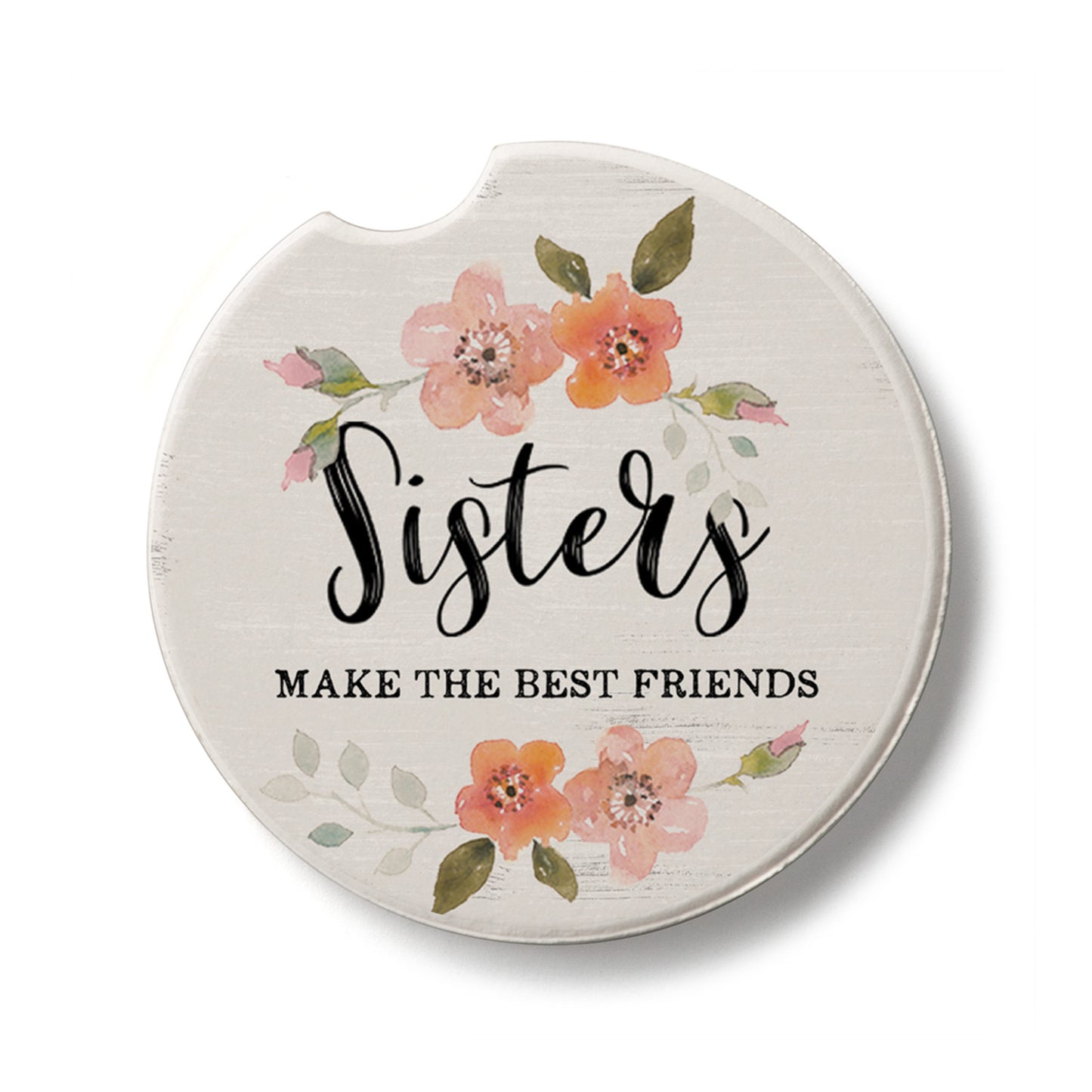 Sisters Single Absorbent Stone Car Coaster 2.6” Diameter Manufactured in the USA