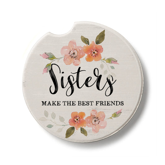 Sisters Single Absorbent Stone Car Coaster 2.6” Diameter Manufactured in the USA
