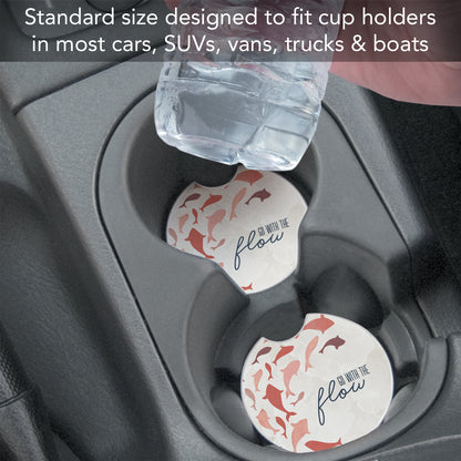 Thirstystone Go with The Flow Single Absorbent Stone Car Coaster for Vehicle Cup Holder 2.6” Diameter Manufactured in The USA