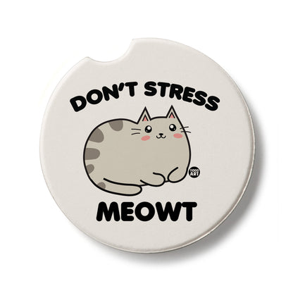 Don't Stress Meowt Single Absorbent Stone Car Coaster 2.6” Diameter Manufactured in the USA