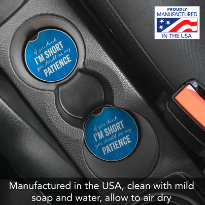 Thirstystone Patience Single Absorbent Stone Coaster for Vehicle Cup Holder 2.6” Diameter Manufactured in The USA