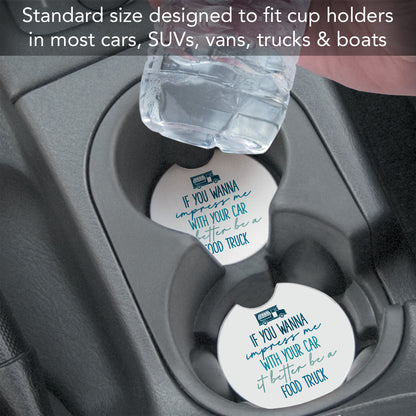 Thirstystone Impress Me Single Absorbent Stone Coaster for Vehicle Cup Holder 2.6” Diameter Manufactured in The USA