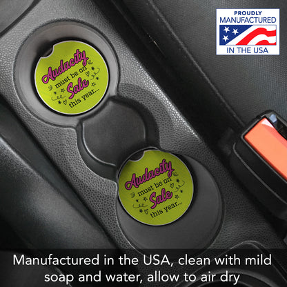 Thirstystone Audacity Single Absorbent Stone Coaster for Vehicle Cup Holder 2.6” Diameter Manufactured in The USA