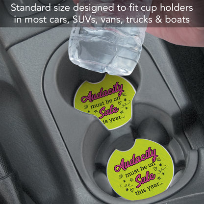 Thirstystone Audacity Single Absorbent Stone Coaster for Vehicle Cup Holder 2.6” Diameter Manufactured in The USA