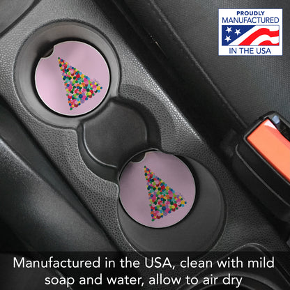 Thirstystone Holiday Pop Tree Single Absorbent Stone Coaster for Vehicle Cup Holder 2.6” Diameter Manufactured in The USA