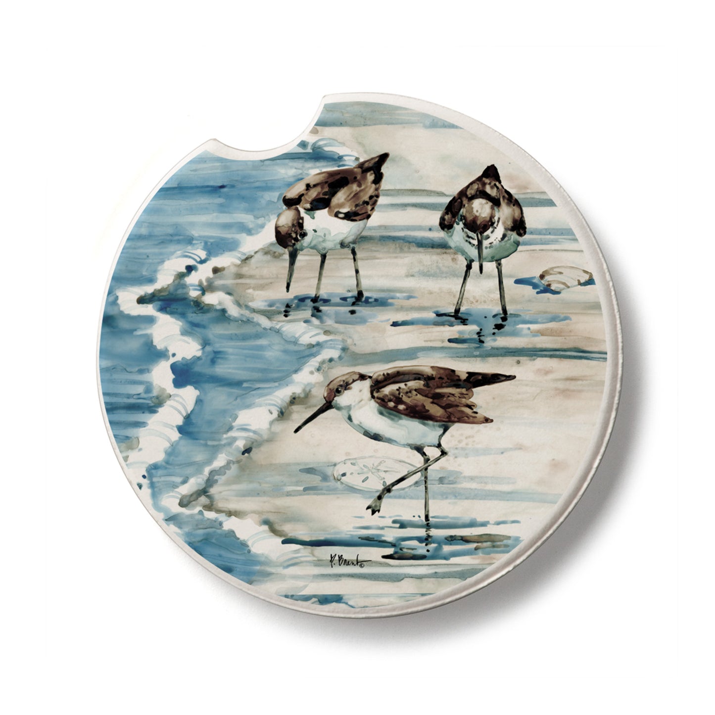 Rockhampton Sandpipers Single Absorbent Stone Car Coaster 2.6” Diameter Manufactured in the USA