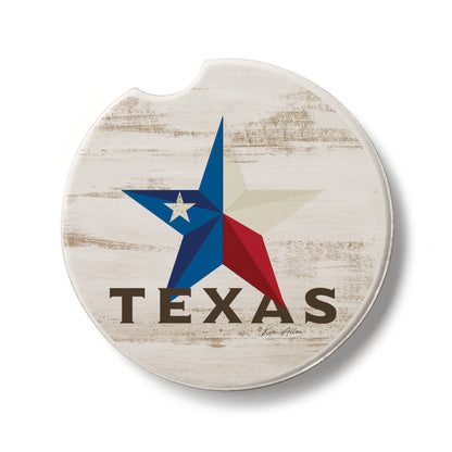 Texas Star Single Absorbent Stone Car Coaster 2.6” Diameter Manufactured in the USA
