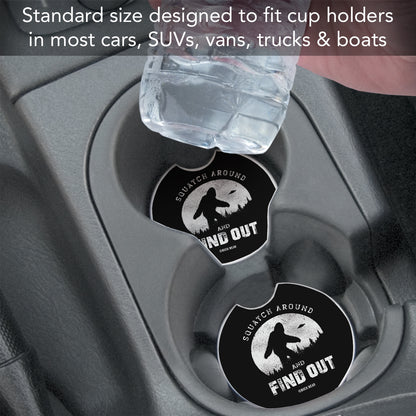 Thirstystone Squatch Around Single Absorbent Stone Coaster for Vehicle Cup Holder 2.6” Diameter Manufactured in The USA