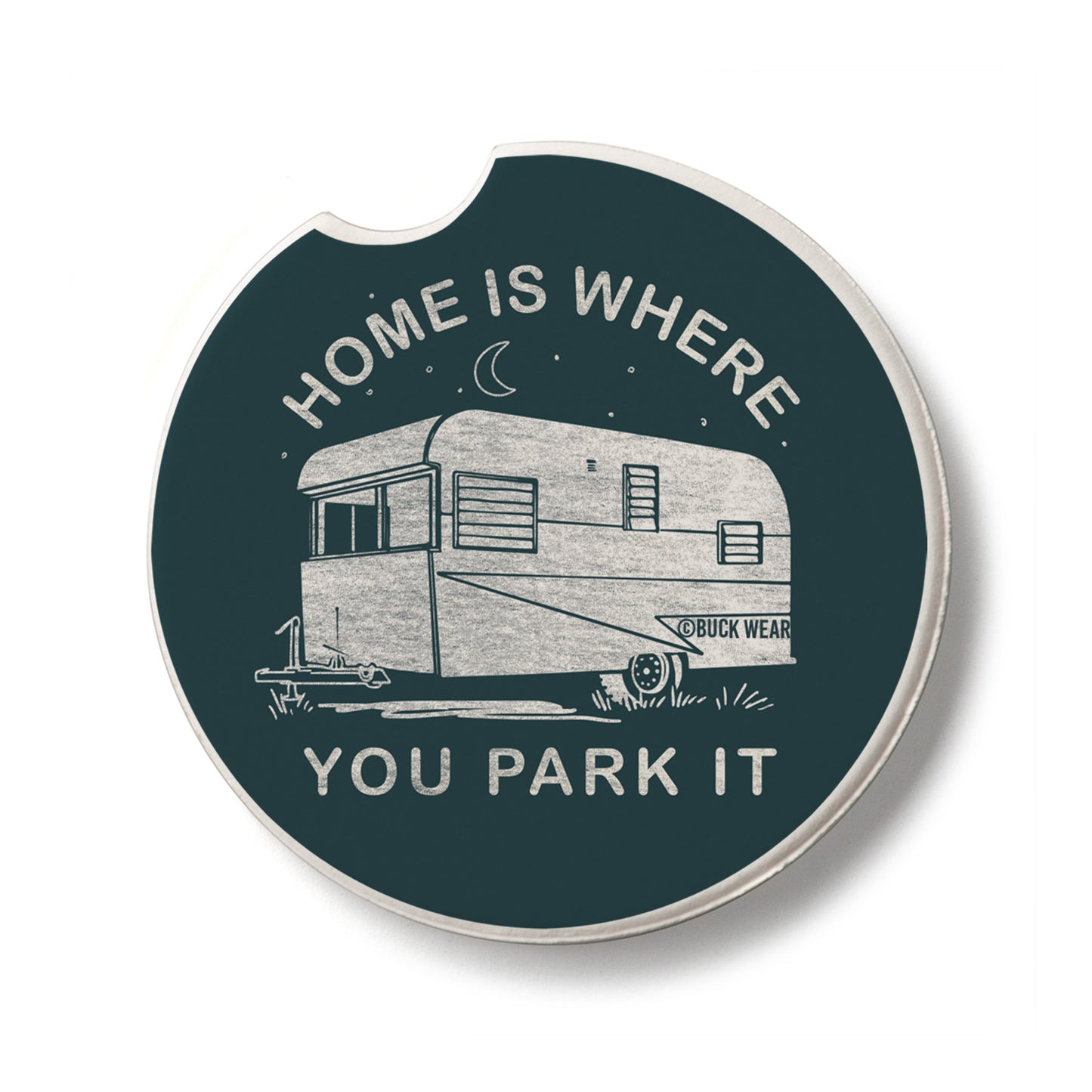 Park It Single Absorbent Stone Car Coaster 2.6” Diameter Manufactured in the USA