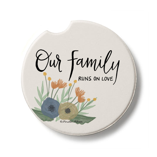 Serene Family Single Absorbent Stone Car Coaster 2.6” Diameter Manufactured in the USA