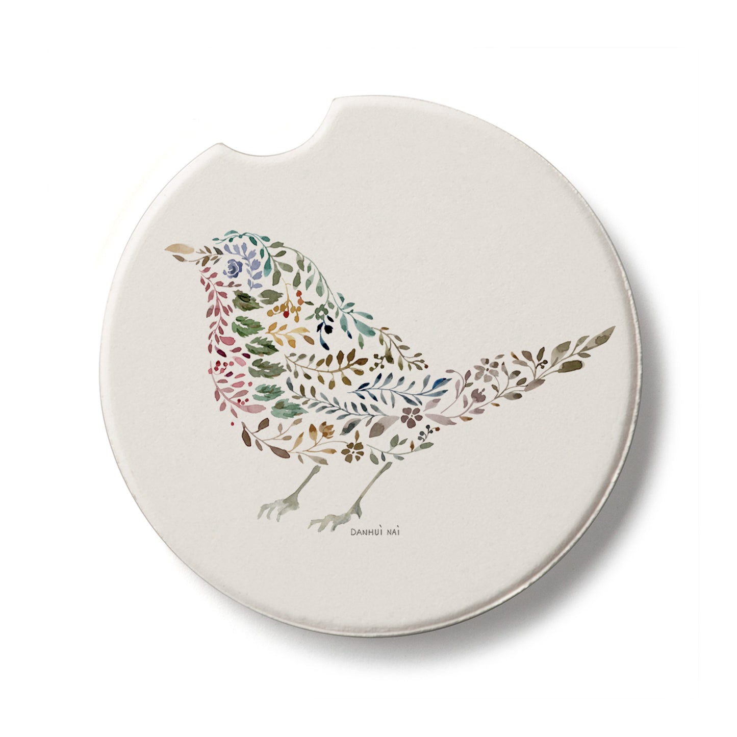 Nature Bird Single Absorbent Stone Car Coaster 2.6” Diameter Manufactured in the USA