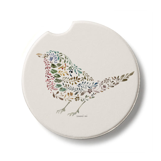 Nature Bird Single Absorbent Stone Car Coaster 2.6” Diameter Manufactured in the USA