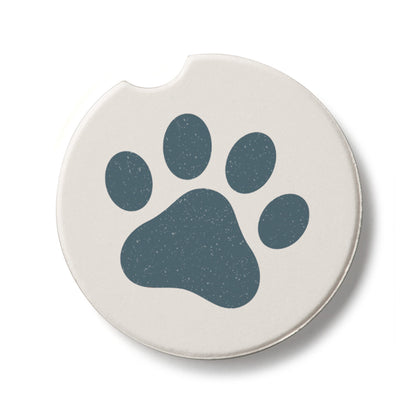 Printed Paw Single Absorbent Stone Car Coaster 2.6” Diameter Manufactured in the USA