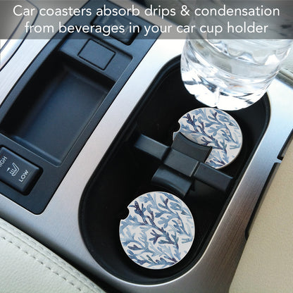 Thirstystone Ocean Coral Single Absorbent Stone Coaster for Vehicle Cup Holder 2.6” Diameter Manufactured in The USA
