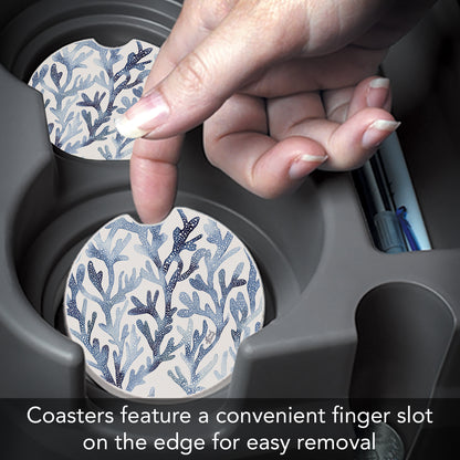 Thirstystone Ocean Coral Single Absorbent Stone Coaster for Vehicle Cup Holder 2.6” Diameter Manufactured in The USA