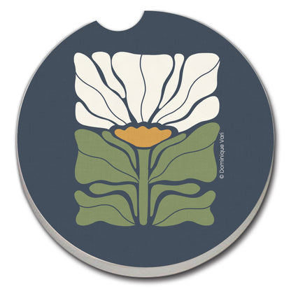 Thirstystone Bohemian Floral Single Absorbent Stone Coaster for Vehicle Cup Holder 2.6” Diameter Manufactured in The USA
