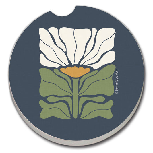 Thirstystone Bohemian Floral Single Absorbent Stone Coaster for Vehicle Cup Holder 2.6” Diameter Manufactured in The USA