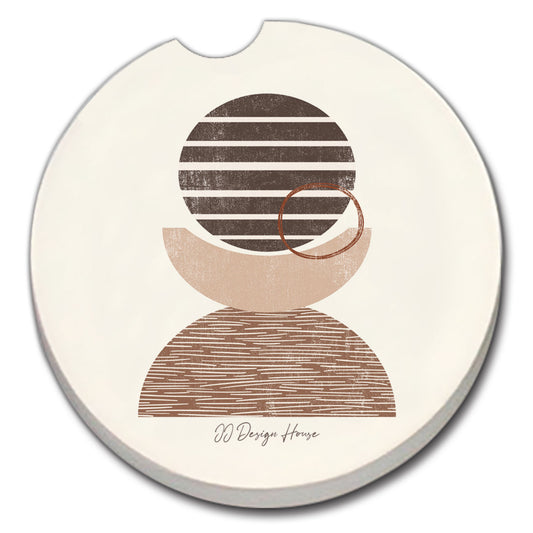 Thirstystone Geo Mocha Single Absorbent Stone Coaster for Vehicle Cup Holder 2.6” Diameter Manufactured in The USA
