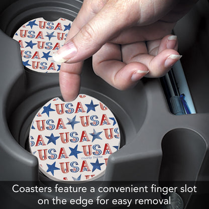 USA Repeat Single Absorbent Stone Car Coaster 2.6" Manufactured in the USA