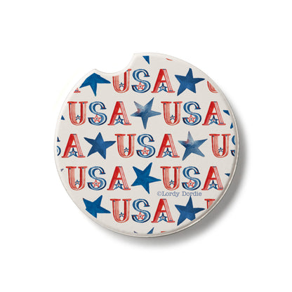 USA Repeat Single Absorbent Stone Car Coaster 2.6" Manufactured in the USA