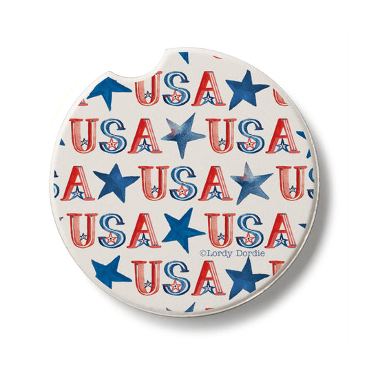 USA Repeat Single Absorbent Stone Car Coaster 2.6" Manufactured in the USA