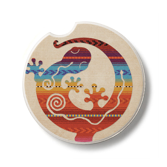Southwest Gecko Single Absorbent Stone Car Coaster 2.6" Manufactured in the USA