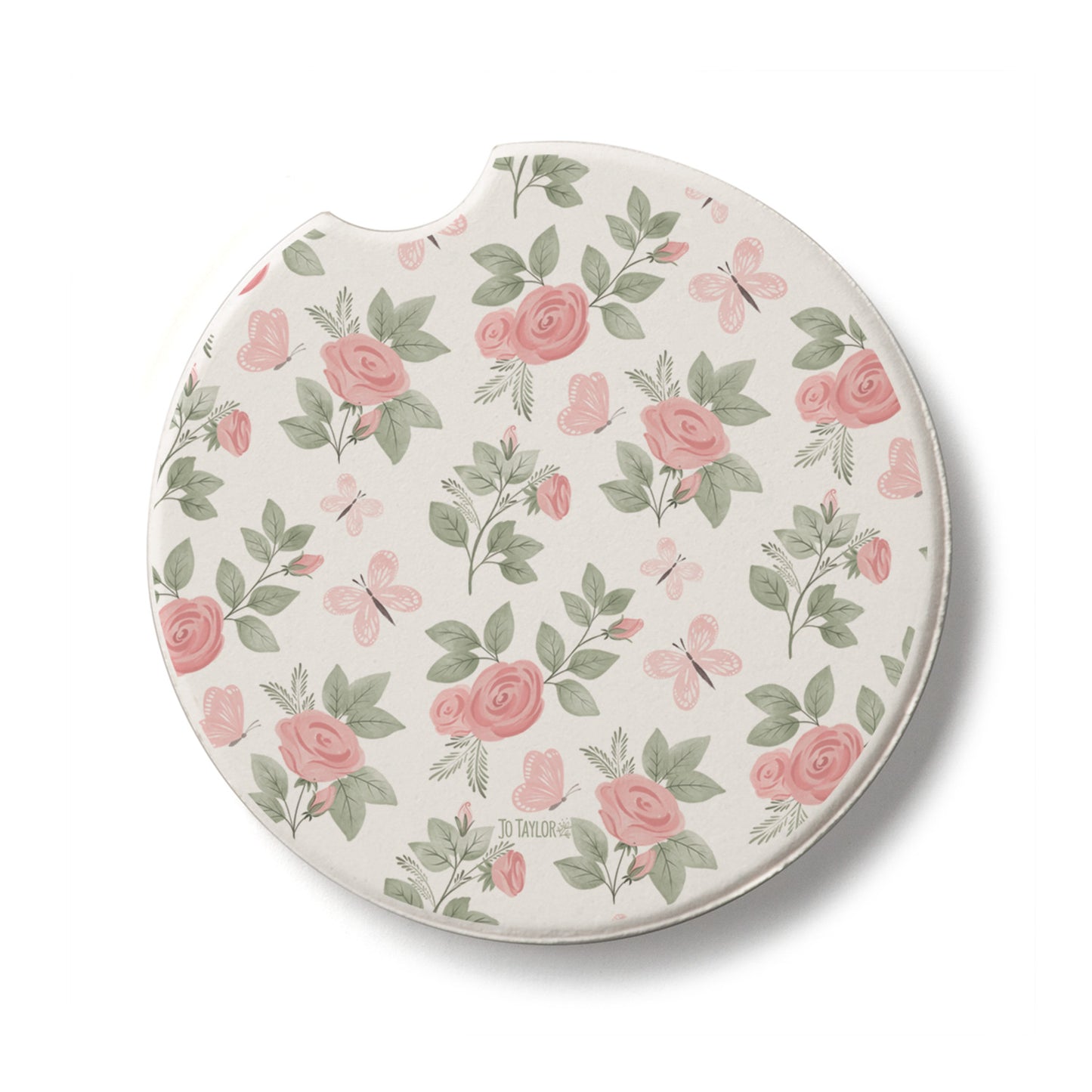 Pretty Coquette Single Absorbent Stone Car Coaster 2.6" Manufactured in the USA