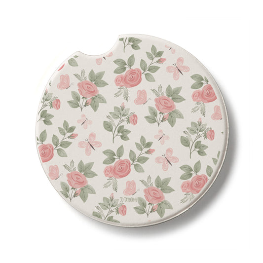 Pretty Coquette Single Absorbent Stone Car Coaster 2.6" Manufactured in the USA