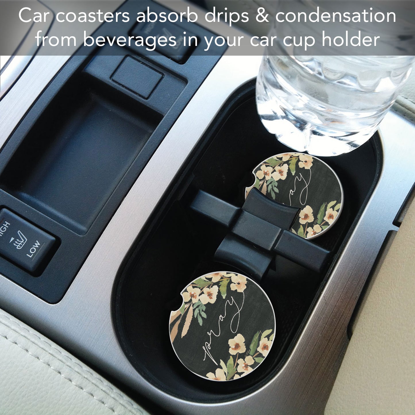 Pray 2 Pack Absorbent Stone Car Coasters 2.6" Manufactured in the USA