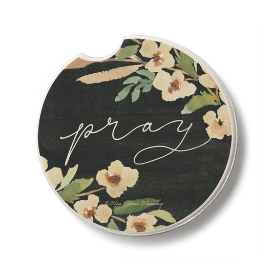 Pray Single Absorbent Stone Car Coaster 2.6" Manufactured in the USA