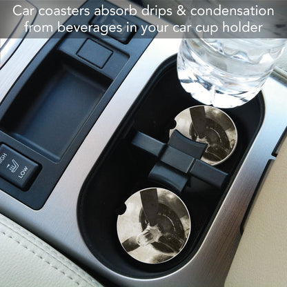 Propeller 2 Pack Absorbent Stone Car Coasters 2.6" Manufactured in the USA