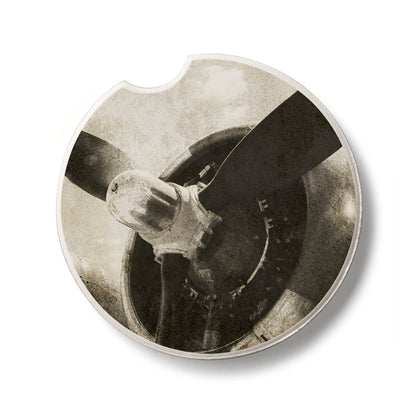Propeller Single Absorbent Stone Car Coaster 2.6" Manufactured in the USA